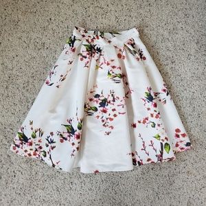 SHEIN Floral Print High Waist Pleated Skirt